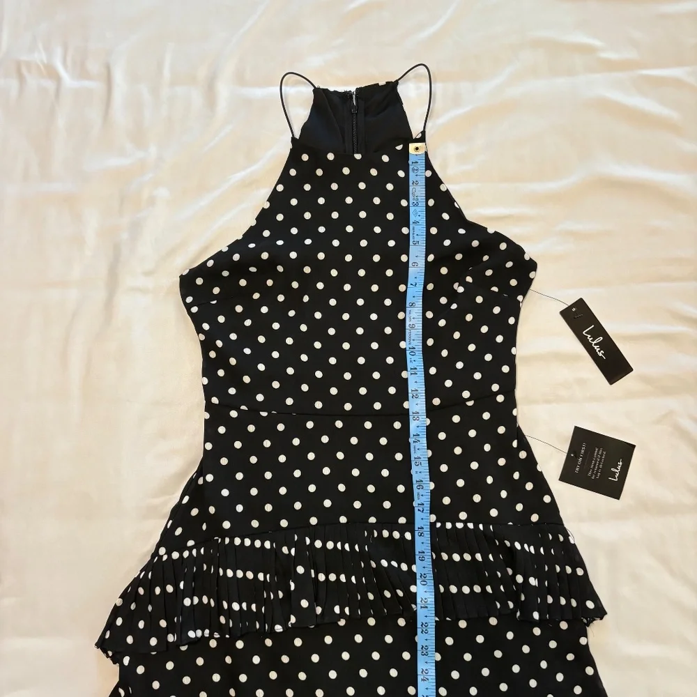 NWT Lulu’s Envy Black and White Polka Dot‎ Midi Size M